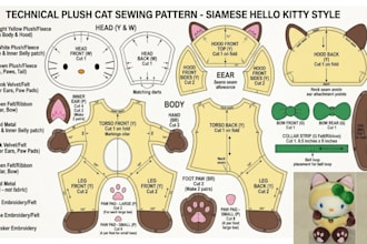 design a professional custom plushie sewing pattern from your character drawing
