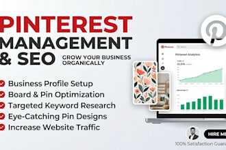 design viral pinterest pins and do advanced SEO for organic traffic