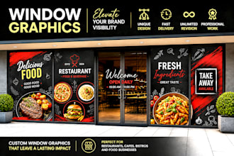 design professional shopfront, storefront panel and window decals and wall wraps