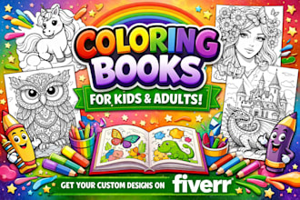 create coloring book pages for kids and adults on amazon KDP ads and log book