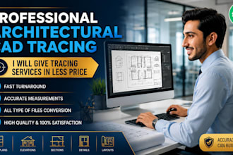 do architectural cad tracing in less price