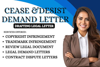 write a professional cease and desist and demand letter
