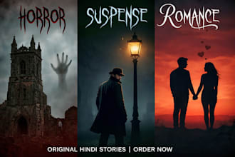 write captivating hindi horror, suspense,or romantic stories