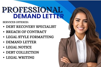 write a professional demand letter and legal correspondence