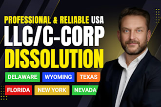 legally dissolve your USA llc, c corp cancel ein and close business bank account