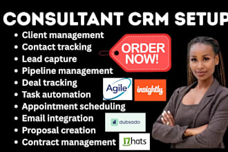 setup consultant crm dubsado 17hats keap nimble streak agile insightly clickup