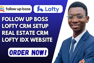 setup real estate lofty crm, follow up boss, lofty idx website and kvcore