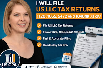 file US llc tax returns 1120 1065 5472 and 1040nr as CPA