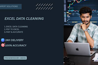 excel data cleaning, formatting and PDF to excel conversion