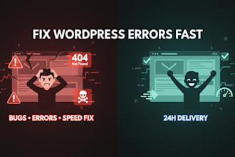 remove wordpress errors, bugs, and critical issues in 1 hour