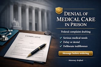 prepare a federal complaint for denial of medical care in prison