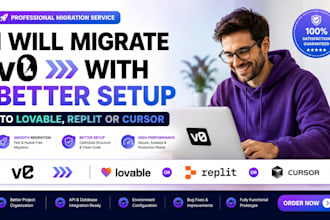 migrate v0 with better setup to lovable replit or cursor prototype