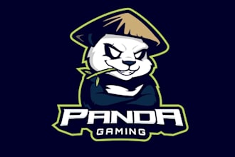 design panda racing mascot logo design with express delivery