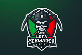 draw skull mascot logo design with unlimited revision
