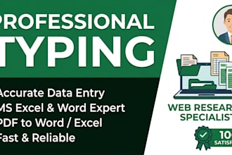 do ms office work, english urdu typing and copy paste