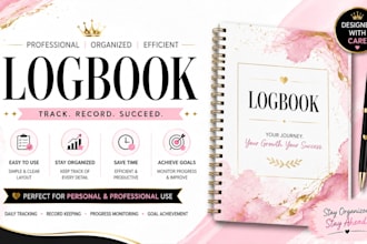 design custom planner, journal, calender tracker and logbook