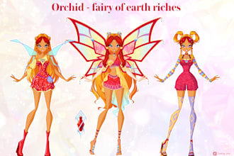 draw a design sheet of winx transformation