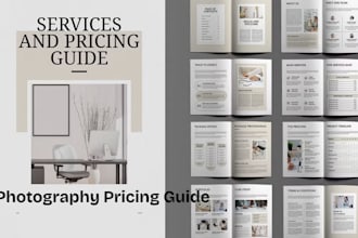 design photography pricing guide price list sell sheet rate card in canva