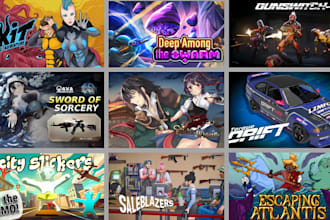 design steam capsule game cover art, steam header capsule artwork, game cover