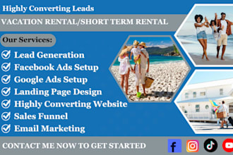 generate high quality vacation rental, airbnb, short term rental via facebook ad