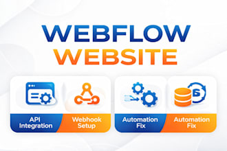 fix webflow website, api integration, bug fix, webhook setup and automation