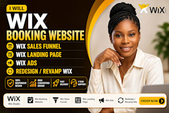 wix booking website wix sales funnel wix landing page wix ads redesign