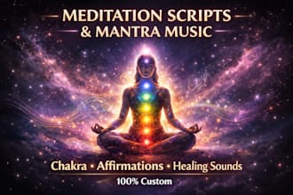 write guided meditation scripts with chakra mantras and spiritual affirmations