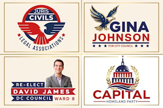 design modern attractive unique political campaign election winning patriot logo