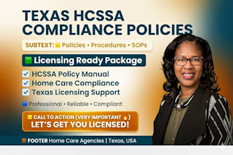 create a texas hhsc compliant home health policies and procedures manual