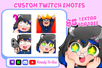 draw twitch emotes, chibi emotes, vtuber and other for streamers