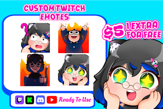 draw twitch emotes, chibi emotes, vtuber and other for streamers