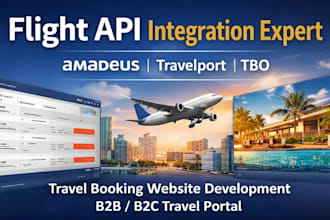 integrate amadeus, travelport, and tbo flight apis into your travel website