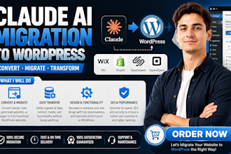 convert claude code website to wordpress wix shopify squarespace migration