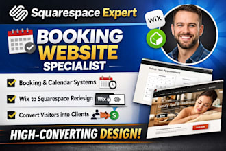 build wix squarespace calendar booking website design and redesign squarespace