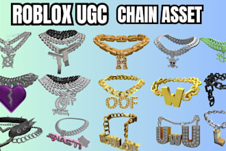 design high quality roblox ugc chain, necklace or jewelry asset