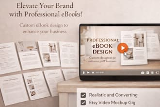 do custom etsy video mockup, thumbnails for digital products, print on demand