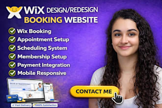 design wix booking website with appointment  schedulling and payment integration