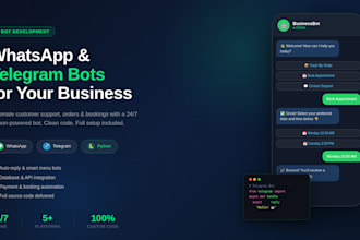 develop a custom chatbot for whatsapp or telegram