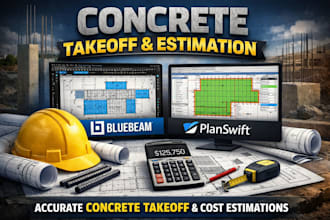 do concrete takeoff and estimation, on bluebeam, planswift
