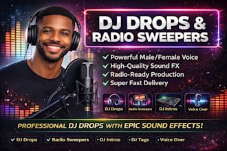 produce high quality dj drops for radio, clubs and mixtapes