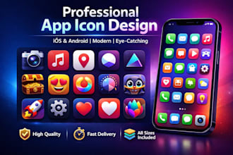 design modern custom app icon for ios android window or store mobile application