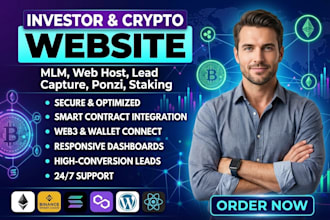create investor website mlm web host, crypto website lead capture ponzi staking