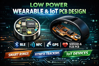 create low power wearable pcb, smart ring, fitness tracker, iot pcb with ble nfc