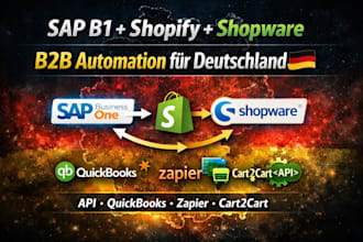 shopify b2b integrate sap b1 shopware bigcommerce woo payment api quickbooks zap
