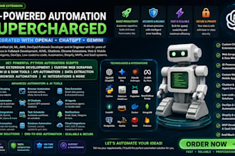 chrome extension for web automation,web scraping,web bot,python script,selenium