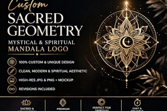 design sacred geometry, mystical or spiritual mandala logo
