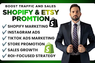 promote shopify etsy store shopify marketing instagram ads tiktok ads marketing