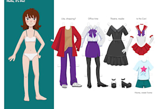 custom printable paper doll, articulated doll, kids fashion, DIY paper toy