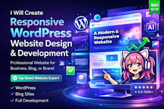 create a responsive wordpress website design, blog, or full website development