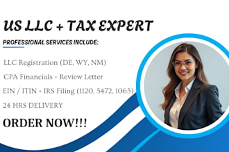 apply for your itin, ein, and file irs form 1120 and 5472, 1065, 8822b